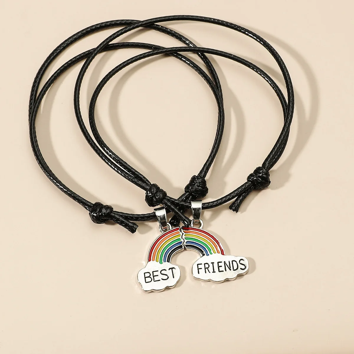 

1 Pair Rainbow Best Friend Stitching Charm Bracelet For Women Men Girls Boys Trendy Paired Couple Bracelet Fashion Jewelry