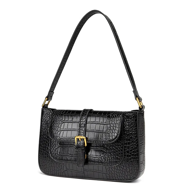 

Armpit Bag Baguette Bags Trend Fashion Simple Wild Crocodile Pattern Single Shoulder Handbag Portable Bag Retro Handbags Purses