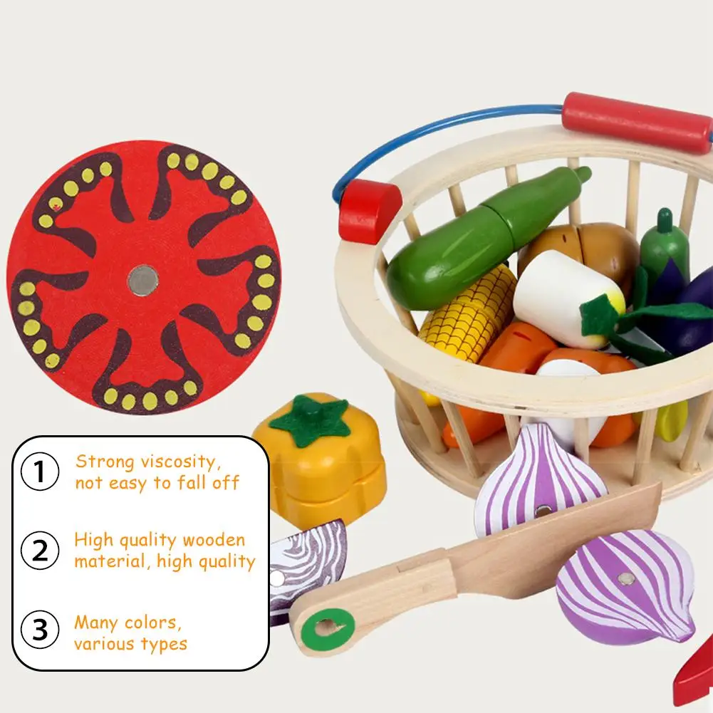 Набор из 14 предметов детский набор для резки фруктов деревянный Игровой