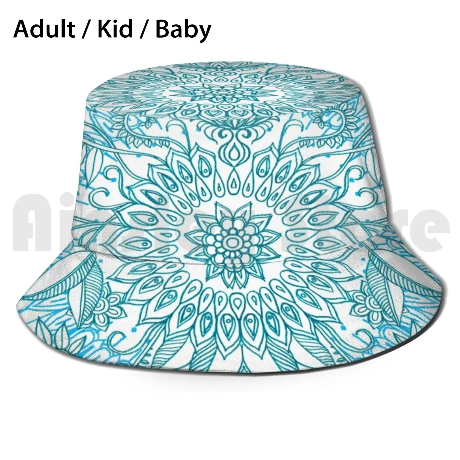 

Бирюзовая, голубая, бирюзовая и белая Панама с рисунком каракули, для взрослых и детей, детские пляжные солнцезащитные шляпы Micklyn Protea, защита...