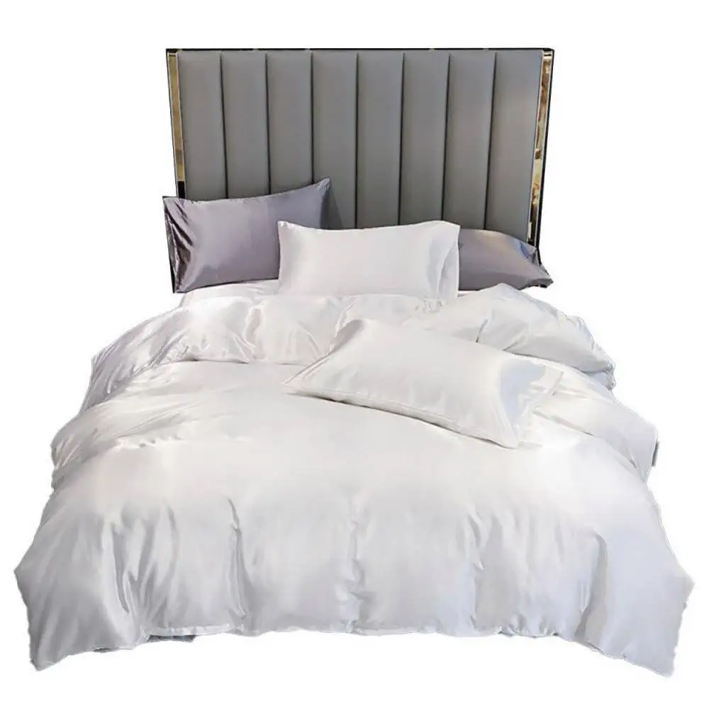 

1 комплект IimitatedSilk ткань Однотонная одежда белое пуховое одеяло, покрывало, постельные принадлежности, постельное белье один двойной King Раз...