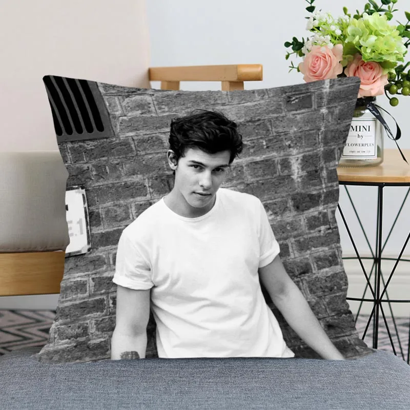 

New Arrival Shawn Mendes Pillowcase Wedding Decorative Pillow Cover Custom Printed Soft Satin Fabric Pillow Cases Not Fade