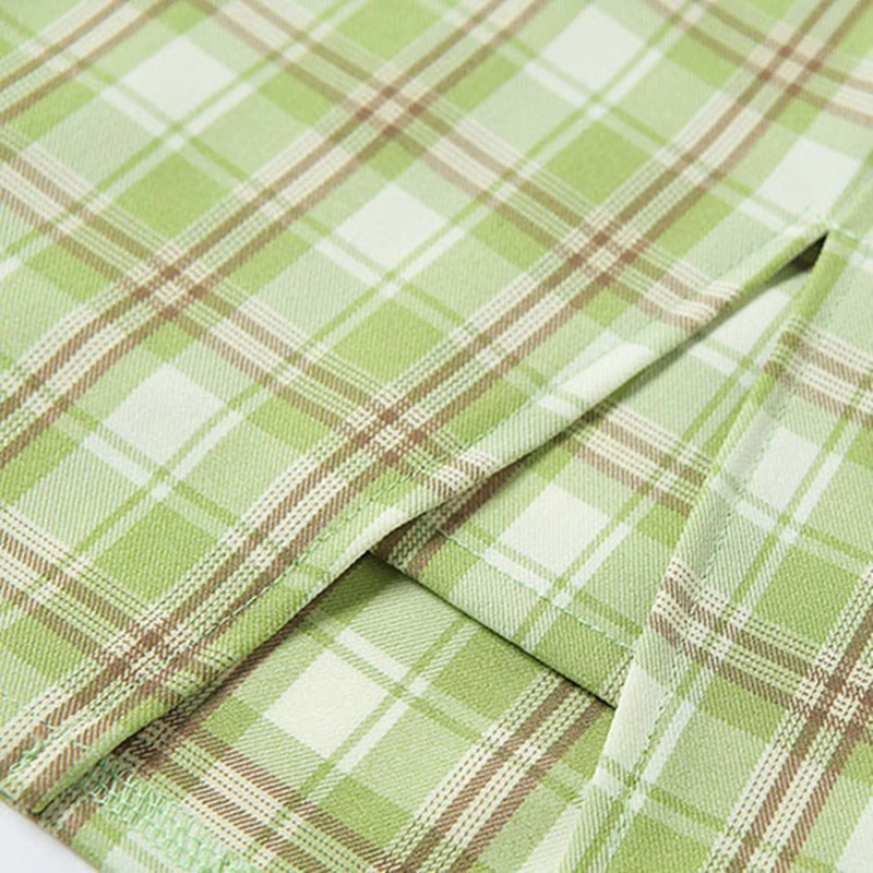 Женская клетчатая юбка с высокой талией винтажная мини для активного отдыха в