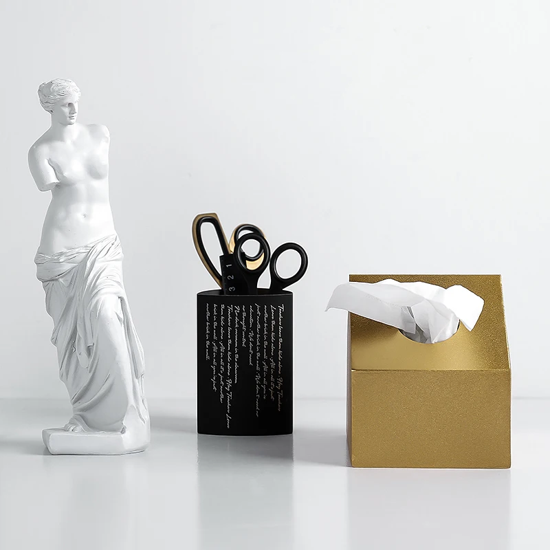 Luxury Simple Tissue Box Nordic Golden Living Room Modern Holder Storage Vloeipapier Creative Home Decoration New MM60ZJH | Дом и сад