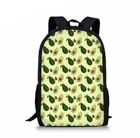 Холщовый Рюкзак для девочек-подростков, с зеленым рисунком авокадо
