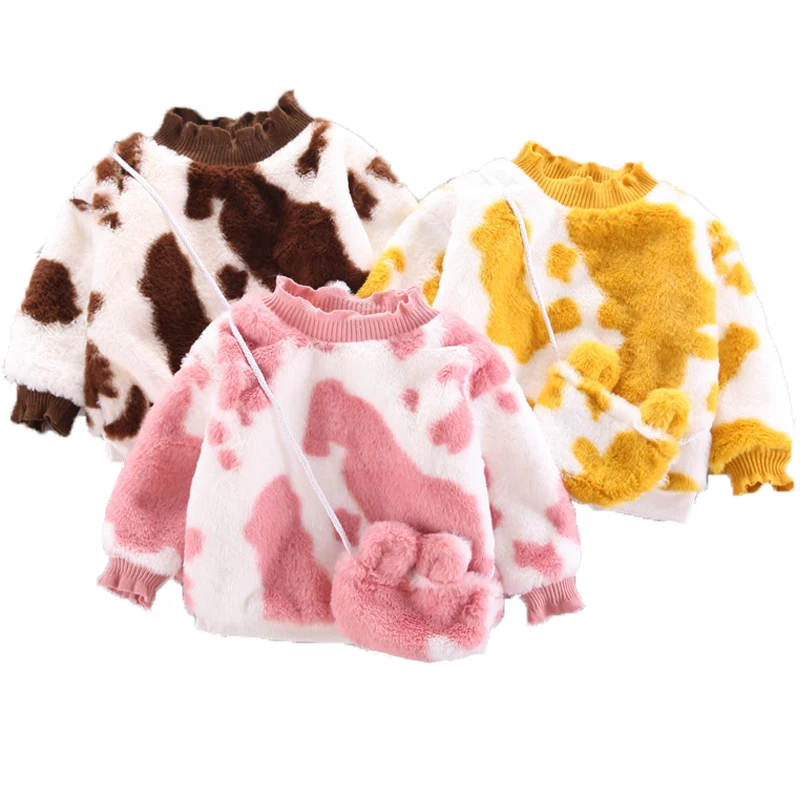 Sudadera de manga larga y gruesa para ni&ntilde;as, ropa de oto&ntilde;o e invierno-0