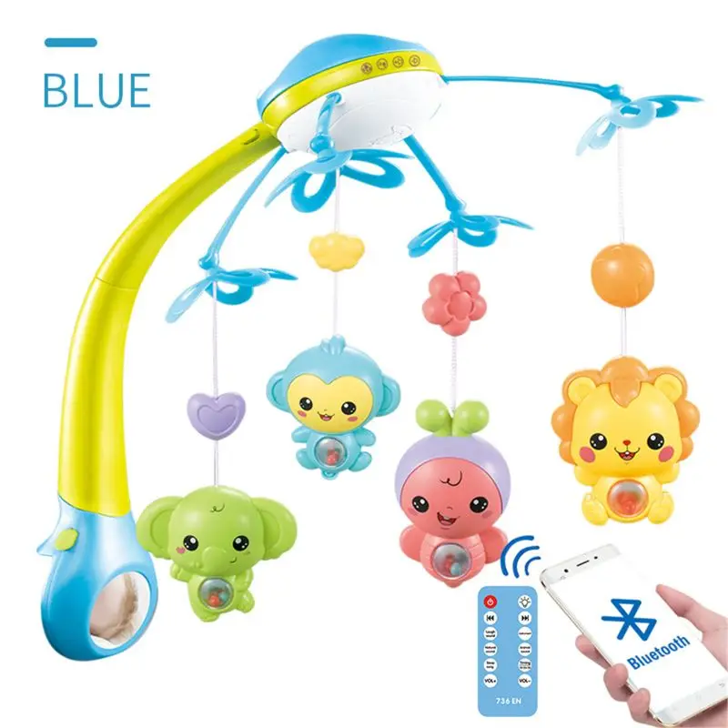 

Baby Rattles Crib Mobiles Toy Holder Rotating Mobile Bed Bell Musical Box Projec U90B
