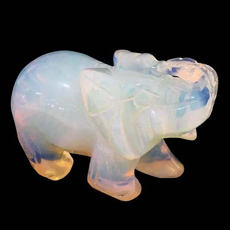 Опал Кристалл Слон Artware украшение животное исцеляющий камень Статуэтка