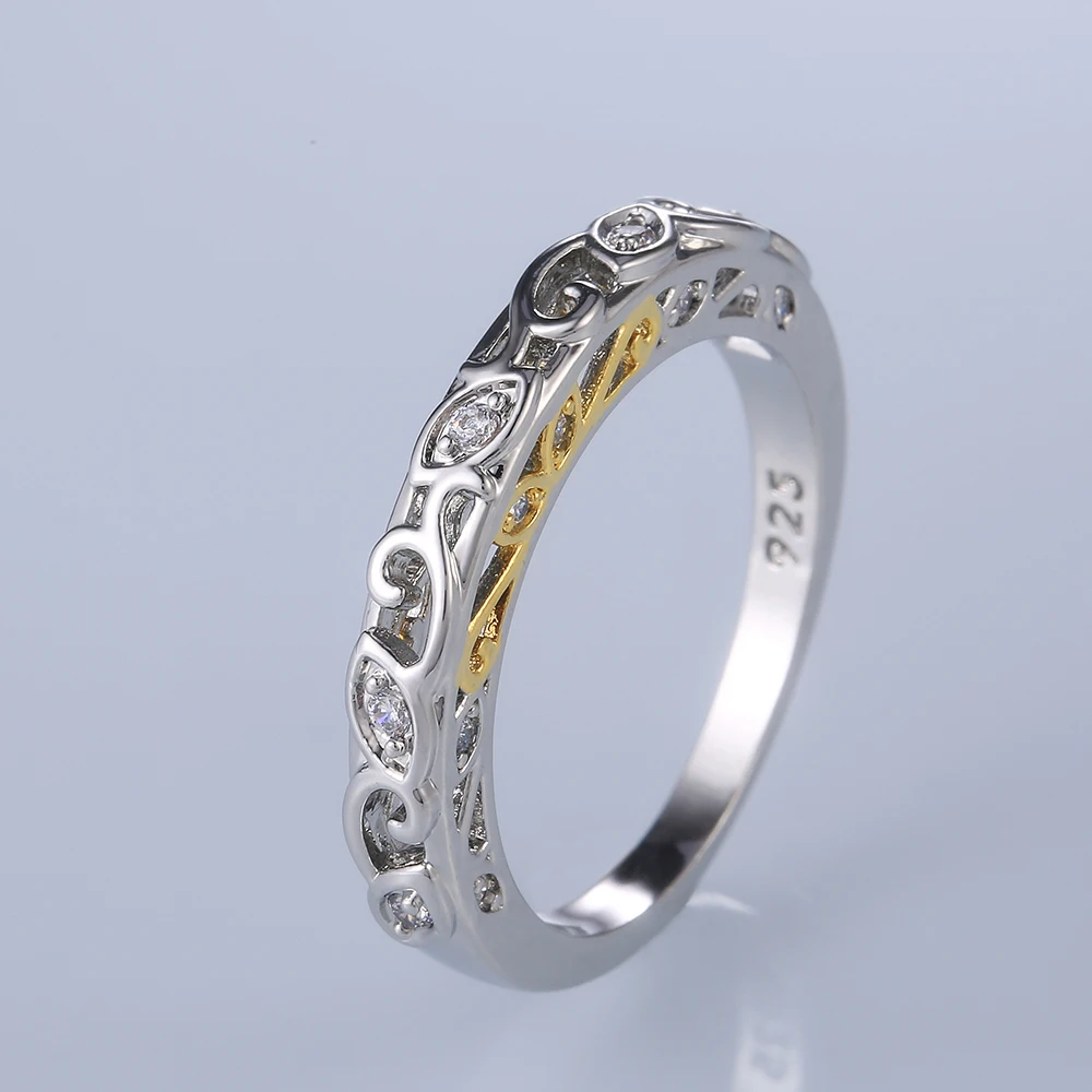 Huitan красивый узор женское кольцо Модные ювелирные изделия Кристалл Цирконий
