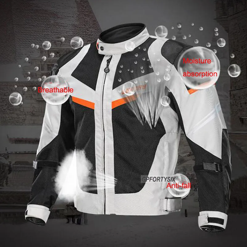 Дышащая мотоциклетная куртка LYSCHY сетчатая спортивная с защитным снаряжением и