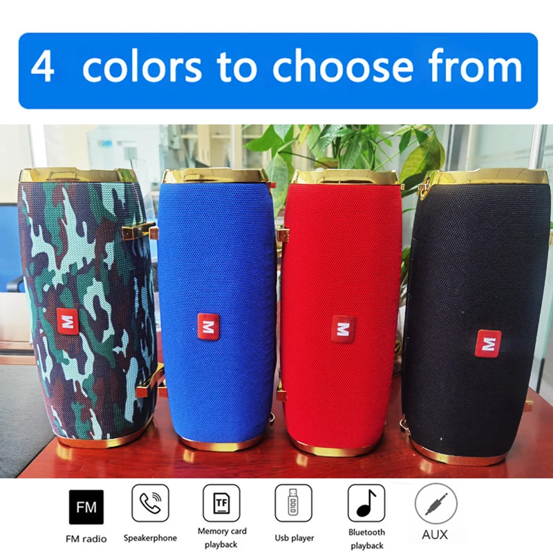 50w high power portable bluetooth speaker column outdoor wireless 3d bass stereo subwoofer music center support tffm radiousb free global shipping