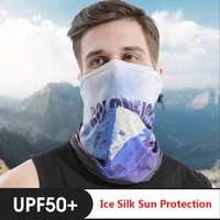 new ice silk uv protection magic neck bandana scarf headband outdoor cycling hiking fishing multifunctional seamless tube scarf