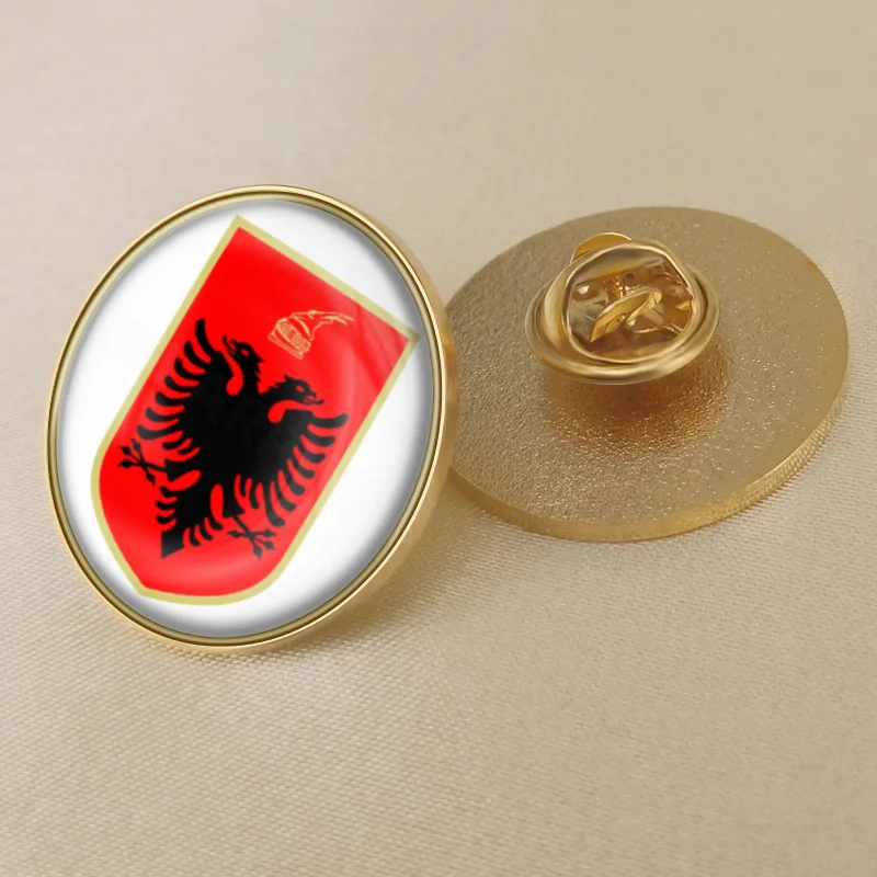 Герб Албании Албанская карта флаг Национальная эмблема брошь в виде цветка