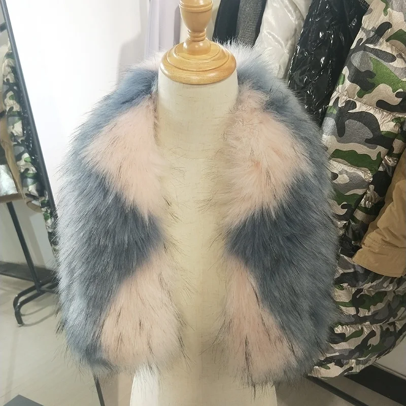 Новинки для женщин искусственный меховой воротник шаль разных расцветок с