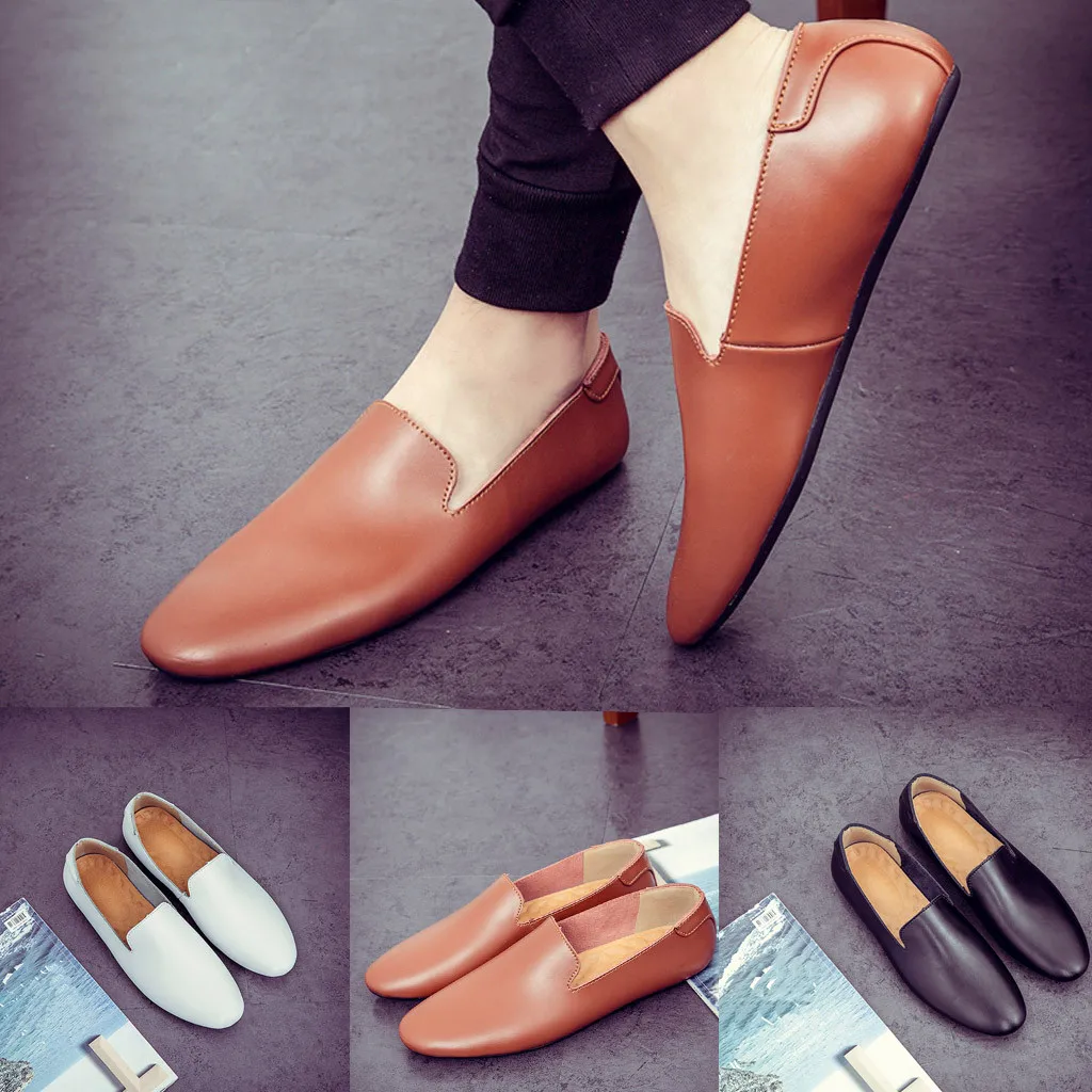 

Summer men's shoes fashion men's solid color pointed wild and comfortable casual shoes men's peas shoes