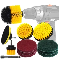 12pcs6pcs electric washing brush electric drill set power scrubber screwdriver scrub for car bathroom kitchen cleaning tools