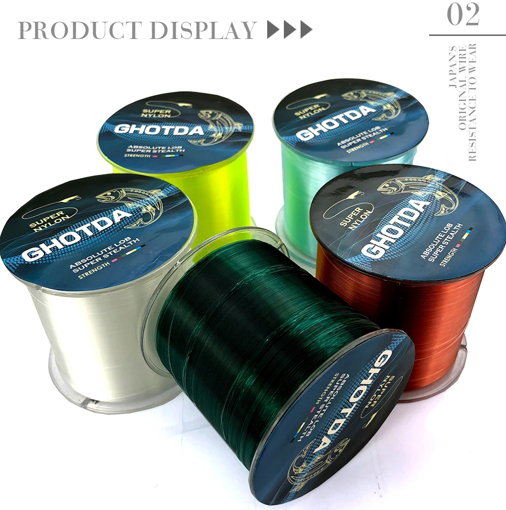 GHOTDA 5-30 фунтов 500 м 0,168-0,5 мм нейлоновая леска супер сильная мононить