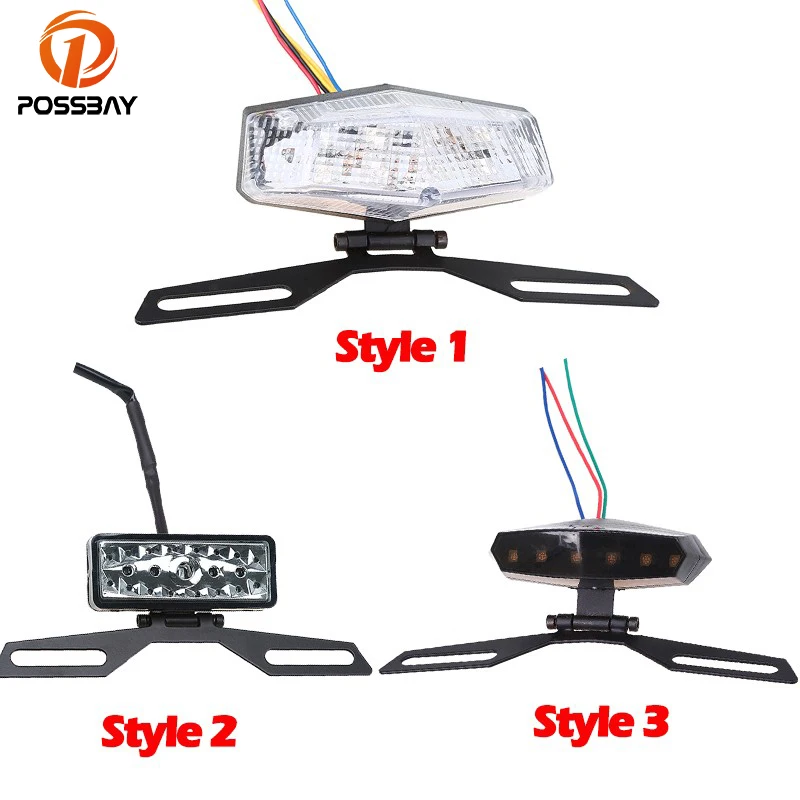 Универсальный задний фонарь POSSBAY для мотоцикла лампа стоп сигнала скутера Honda Yamaha