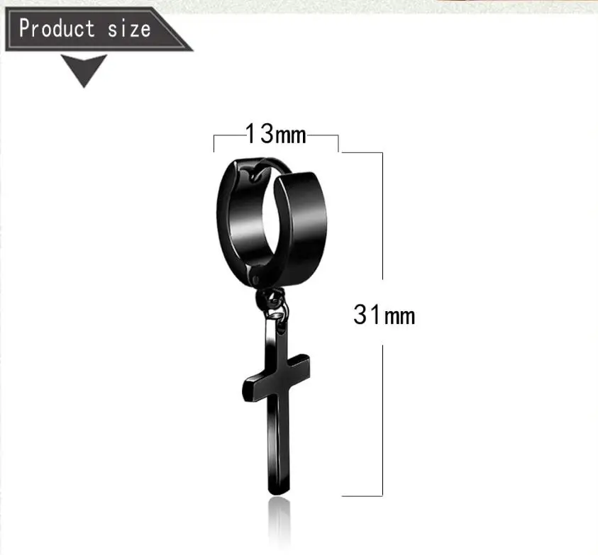 

1Pcs Cross Drop Earrings 2020 Cool Fashion Vintage Long Chain Cross Zipper Drop Earrings For Men Women Party Punk Jewelry Gift
