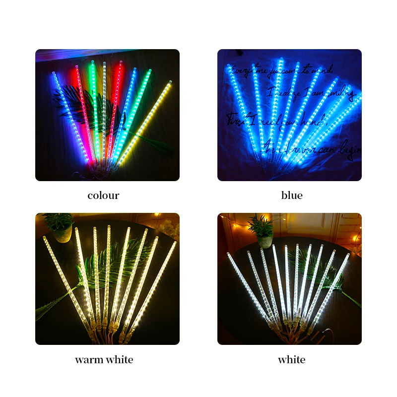 

30cm 50cm Meteor Shower Rain 8 Tubes LED String Lights Waterproof For Christmas Wedding Party Decoration Outdoor EU/US Plug