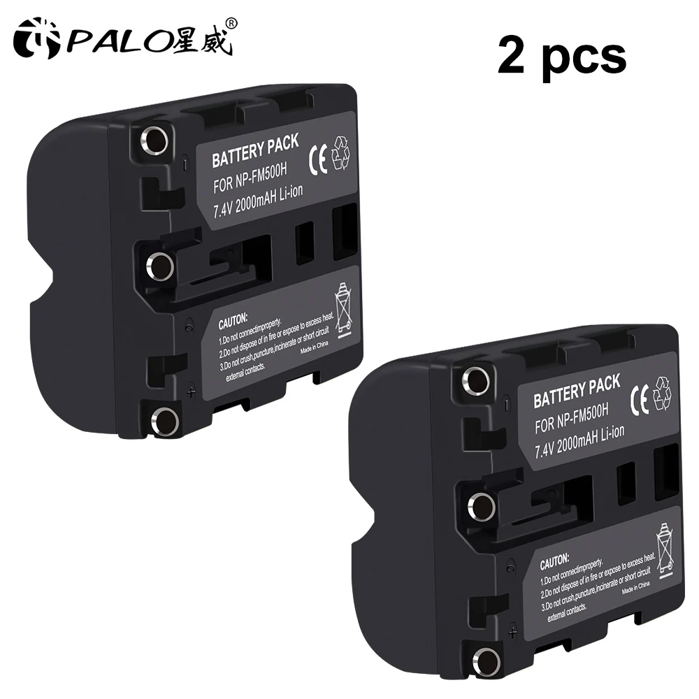 2PCS 2000 мА/ч, NP-FM500H NP FM500H NPFM500H Камера Батарея+ ЖК-дисплей USB Dual Зарядное устройство для sony A57 A58 A65 A77 A99 A550 A560 A580 Батарея L10 - Цвет: 2PCS