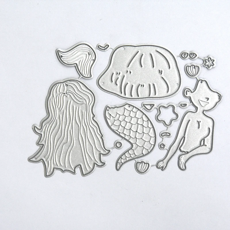 Русалка девушка и цветок металлические трафареты для пресс-формы скрапбукинга