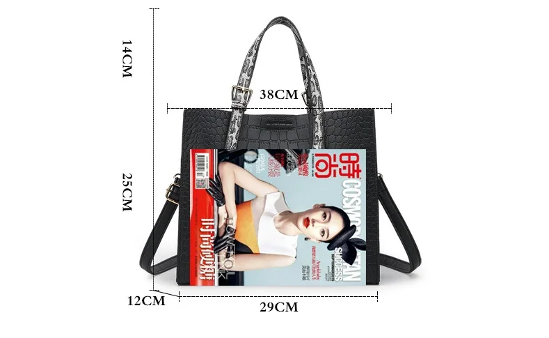 Сумка из натуральной кожи сумка-тоут крокодиловой лакированной женские сумки