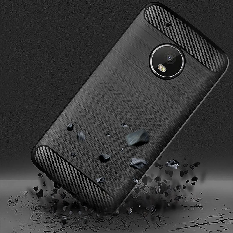 Чехол для Motorola Moto G5 G5S Plus Мягкий бампер из углеродного волокна ТПУ Силиконовая