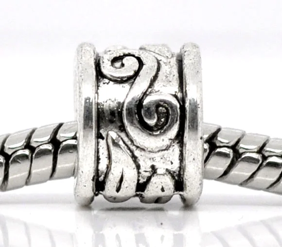 

Серебряные украшения doreenbeads Spacer Beads, Европейские Бусины 9x7 мм, 50 шт., новинка