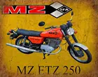 MZ ETZ 250 DDR мотоцикл металлический жестяной знак плакат настенный налет