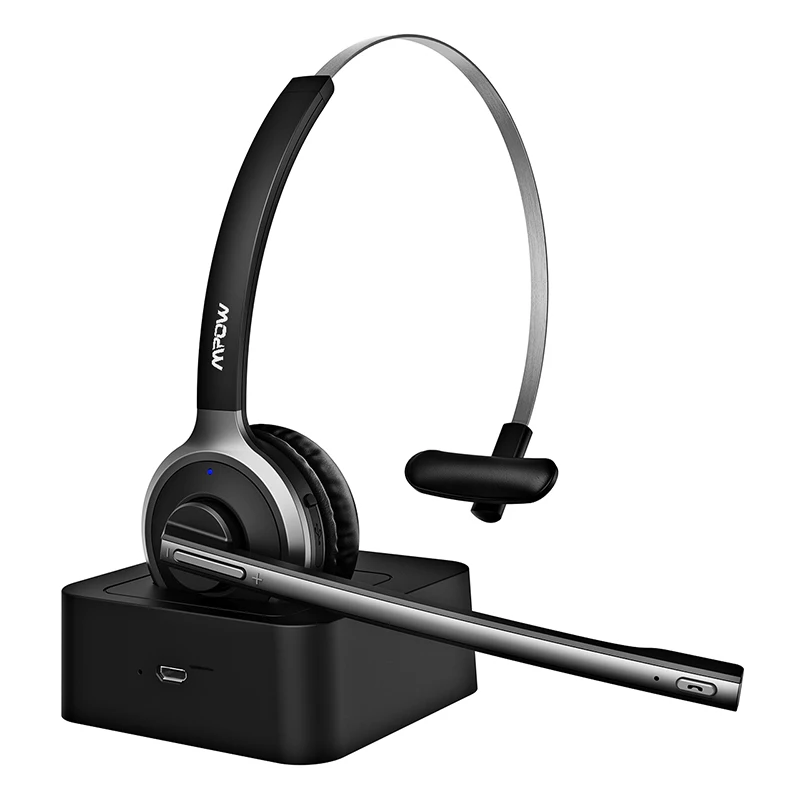 Красный Mpow M5 Pro беспроводные наушники Bluetooth Накладные наушники Krystal прозрачные наушники с шумоподавлением с микрофоном и зарядной базой - Цвет: Красный