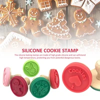 1pcs cartoon cookie stamps moulds christmas tree smile pattern cake decoration cookie tools kitchen gadgets accessories supplies
