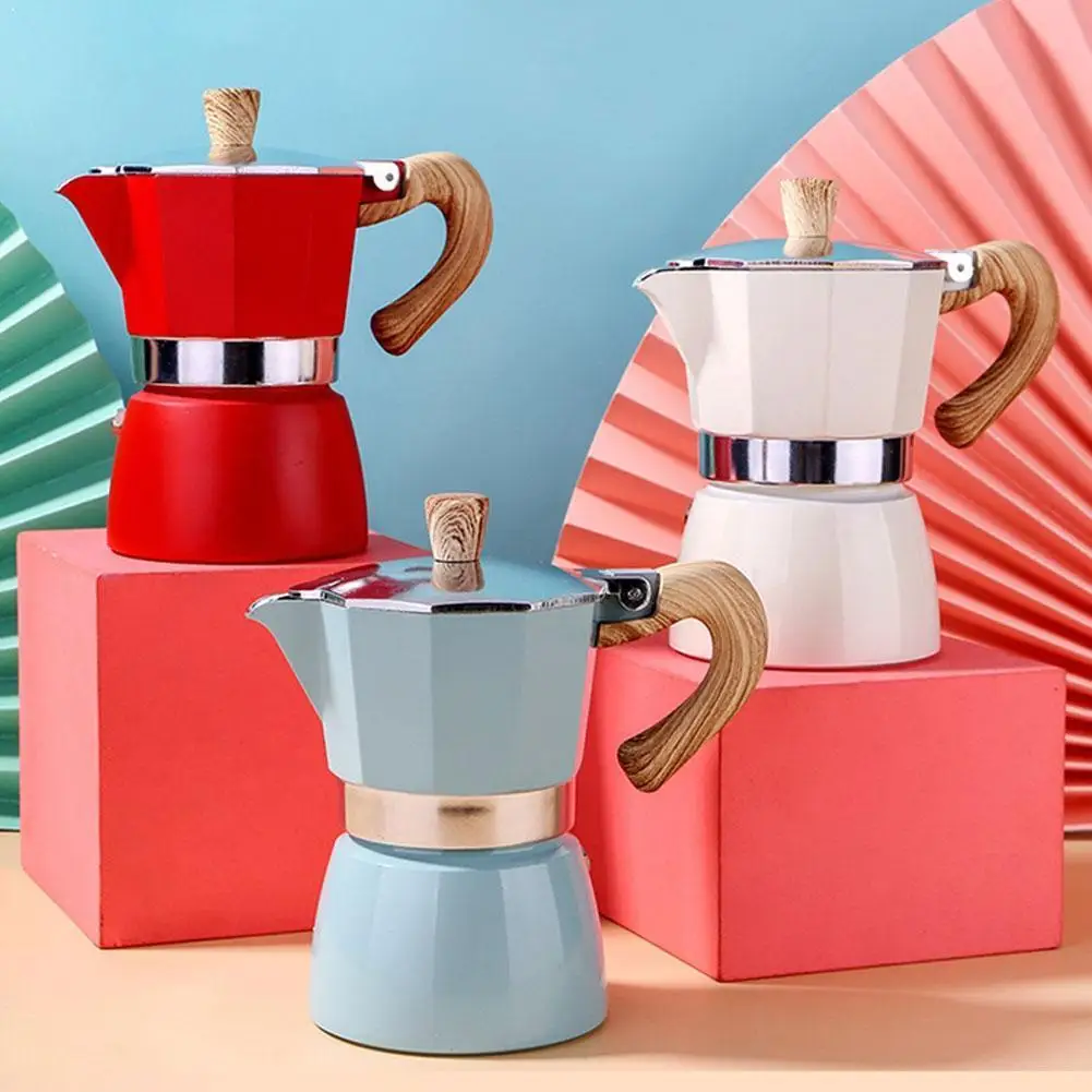 

Coffee Maker Percolator Pot Stove Top Italian Style 150/300Ml Coffee Pot Moka Espresso Bean Pot P1K8