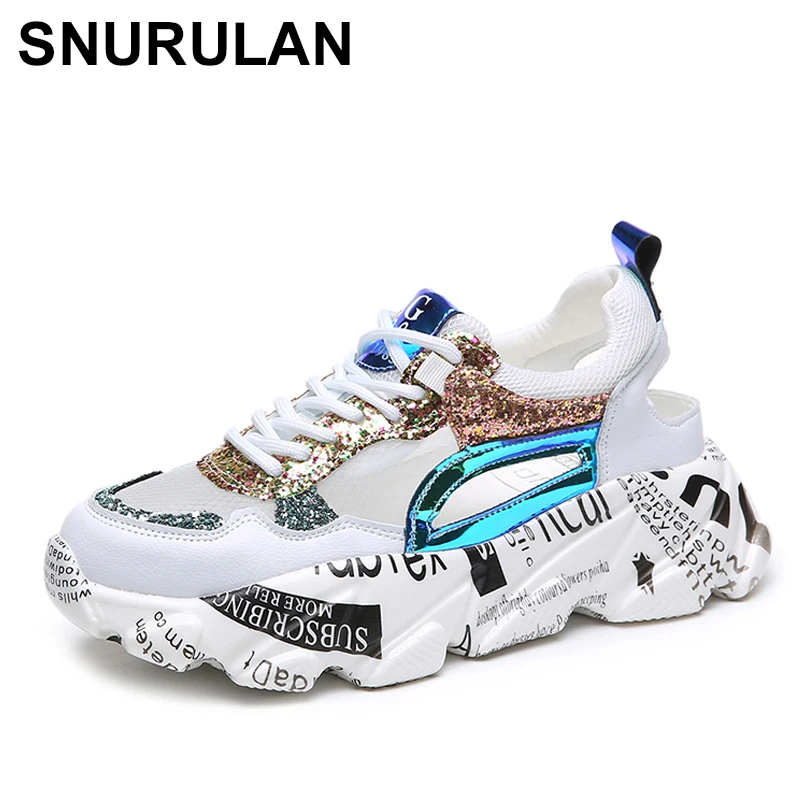 SNURULAN/2019 женские кроссовки модная обувь для папы женская на толстой подошве