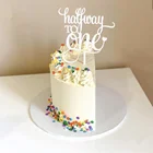 Наполовину один Топпер для торта из акрила и дерева для детского дня рождения 12, украшение для торта на день рождения, товары для выпечки