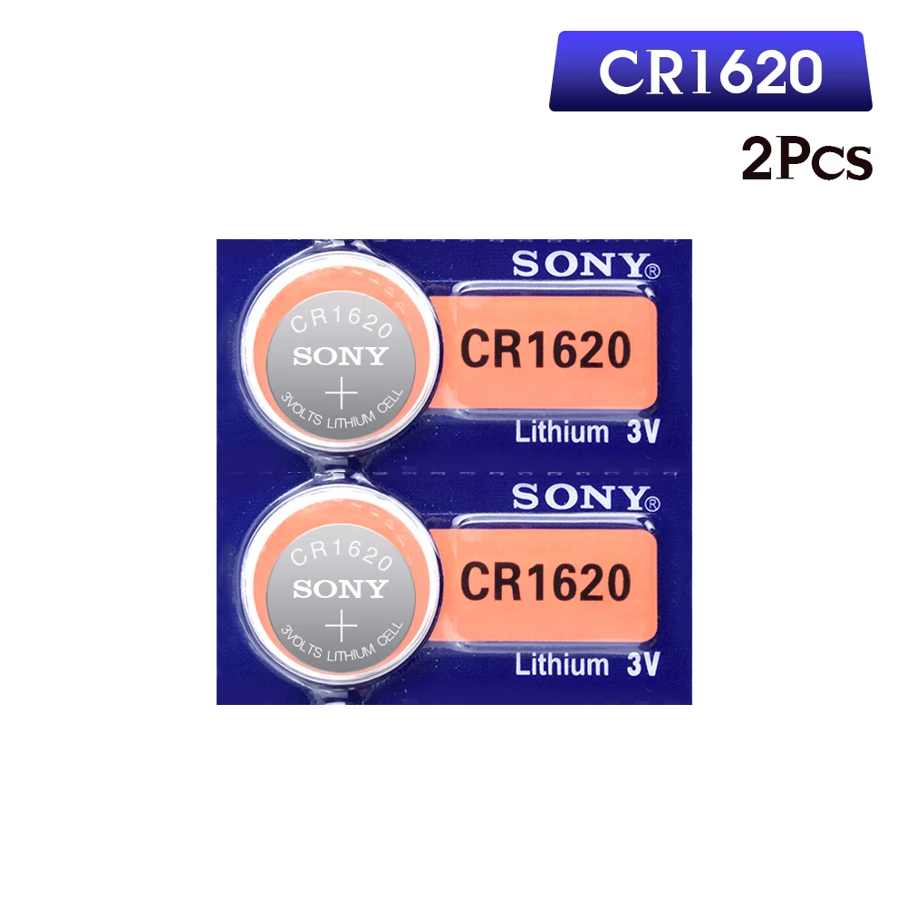 2 предмета в комплекте, для SONY CR1620 кнопочная ячейка батарейки-таблетки CR1620 автомобиль дистанционного Управление электрическая сигнализация 1620 ECR1620 DL1620 3V литиевая Батарея