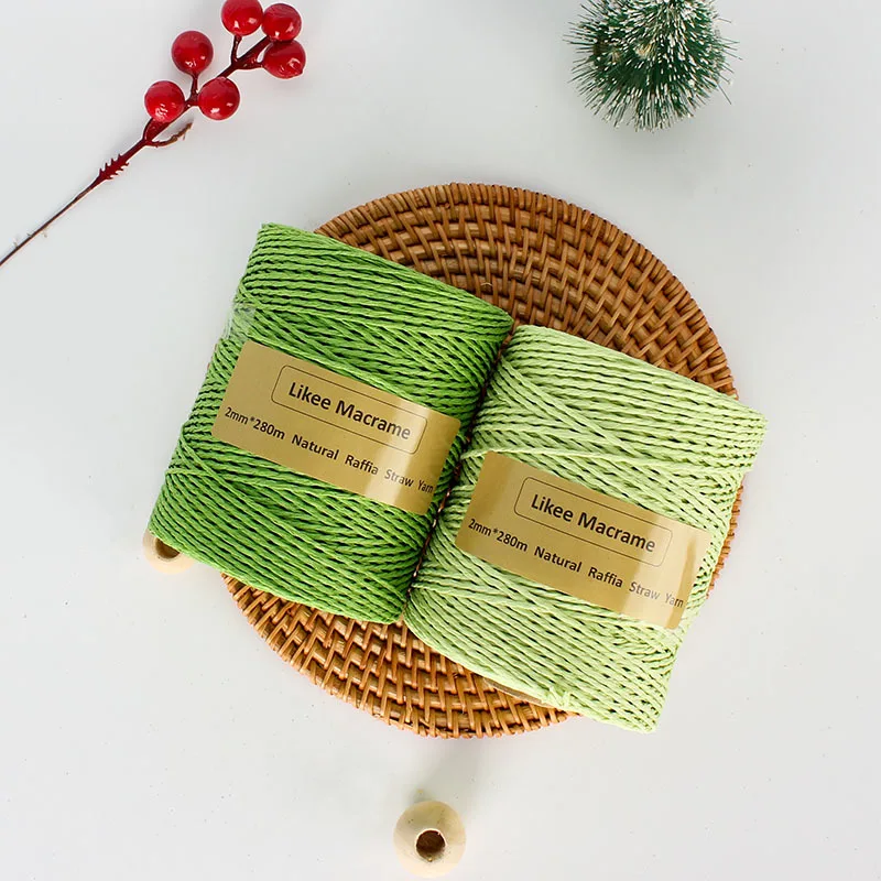 Натуральная солома-рафия пряжа 2 мм летняя ручная вязка вязаная шапка сумочка