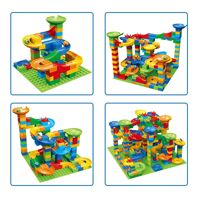 84-504pcs Small Size Marble Race Run Blocks Maze Ball Track Building Plastic Funnel Slide Assemble Bricks Kids Gift | Игрушки и хобби