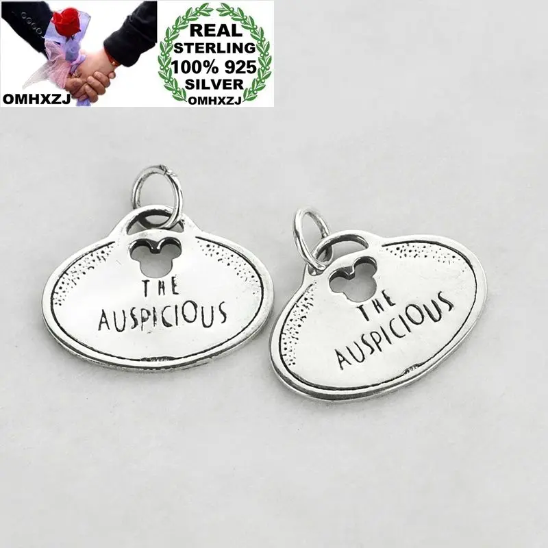 

OMHXZJ Wholesale HD90 European Fashion Hot Woman Girl Birthday Party Gift Vintage Letters 100% 925 Sterling Silver Pendant Charm
