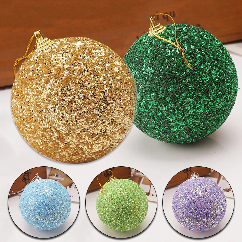 8 см красочные рождественские шары блестящие Рождественские Елочные подвесные