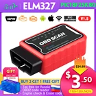 Сканер ELM327 V1.5 OBD2, сканер инструментов V2.1 PIC18F25K80, считыватель кода чипа 327 OBDII, диагностический автомобильный инструмент 12 В, дизель, бензин