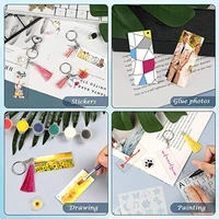 acrylic keychain blanks 20pcs rectangle acrylic transparent keychain 30pcs circle discs with painting stencils tassels