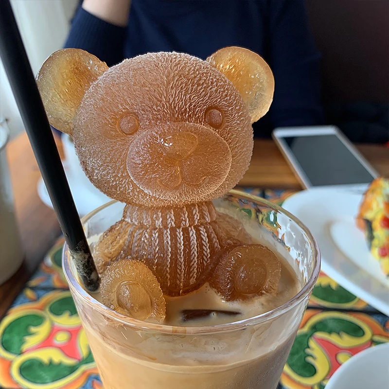 

3D Bear Ice Cube Mold Food Grade Silicone Animal Ice Cream Mold DIY Fondant Cake Molds Home Bar Whiskey Wine Tools Ice Maker