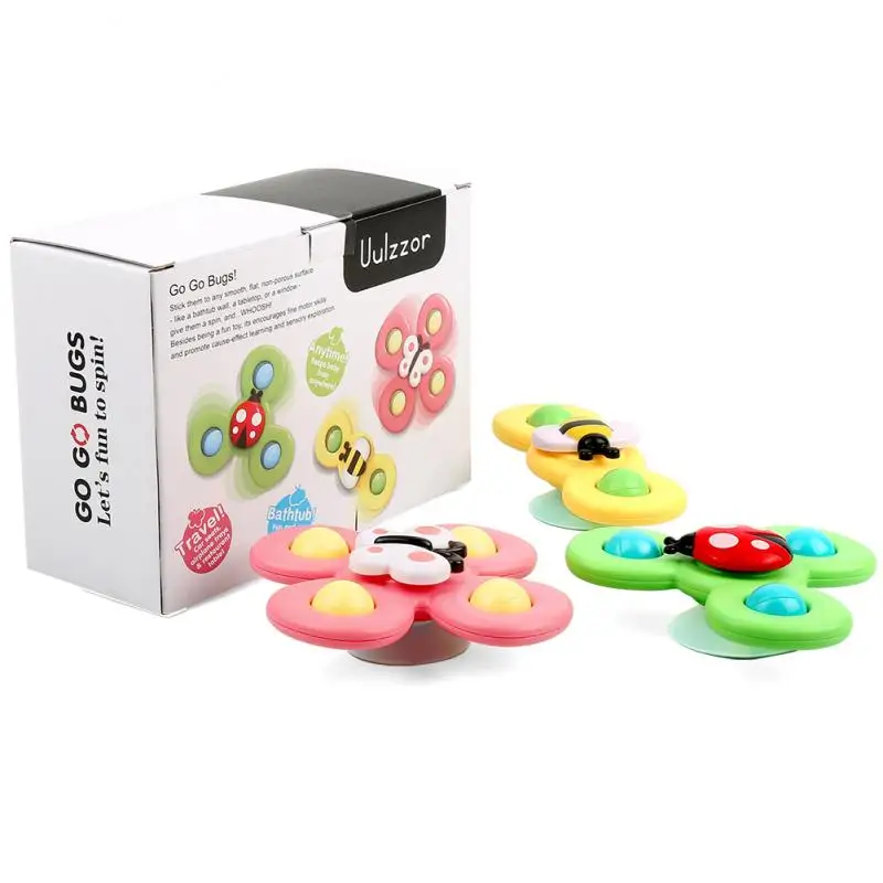 

Baby Early Education Toy Insect Gyro Windmill With Sucker Improve Children's Cognition Kids Dinner Soothe Water Bath Toys