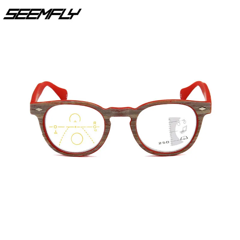 SEEMFLY Ретро Анти-синий светильник, прогрессивные многофокусные очки для чтения, умные очки по рецепту, мужские и женские очки для чтения