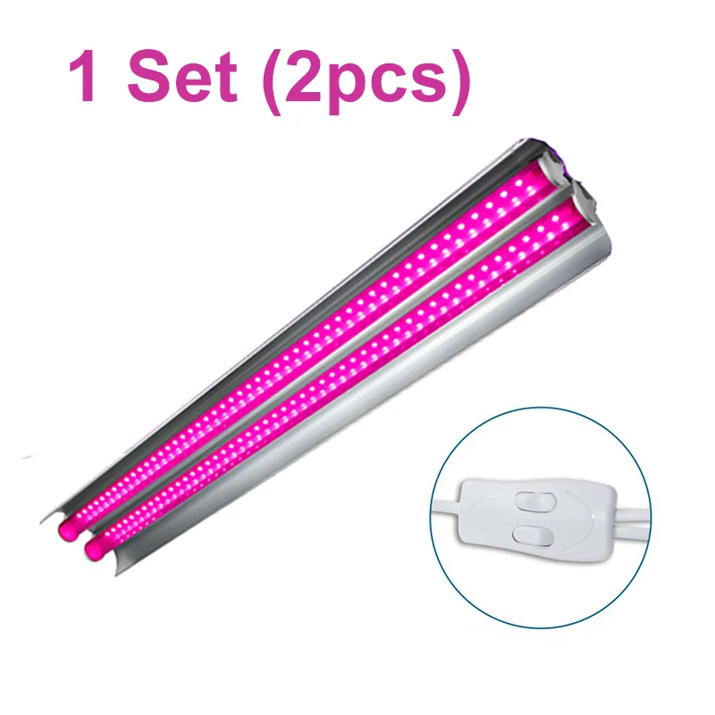 1 Set(2pcs) 4 шт. светодиодный светильник для выращивания в помещении с полосками T5 100 Вт Фито лампа полный спектр лампы для полки для растений растущий светильник s для цветов суккулент - Испускаемый цвет: 1 Set(2pcs)
