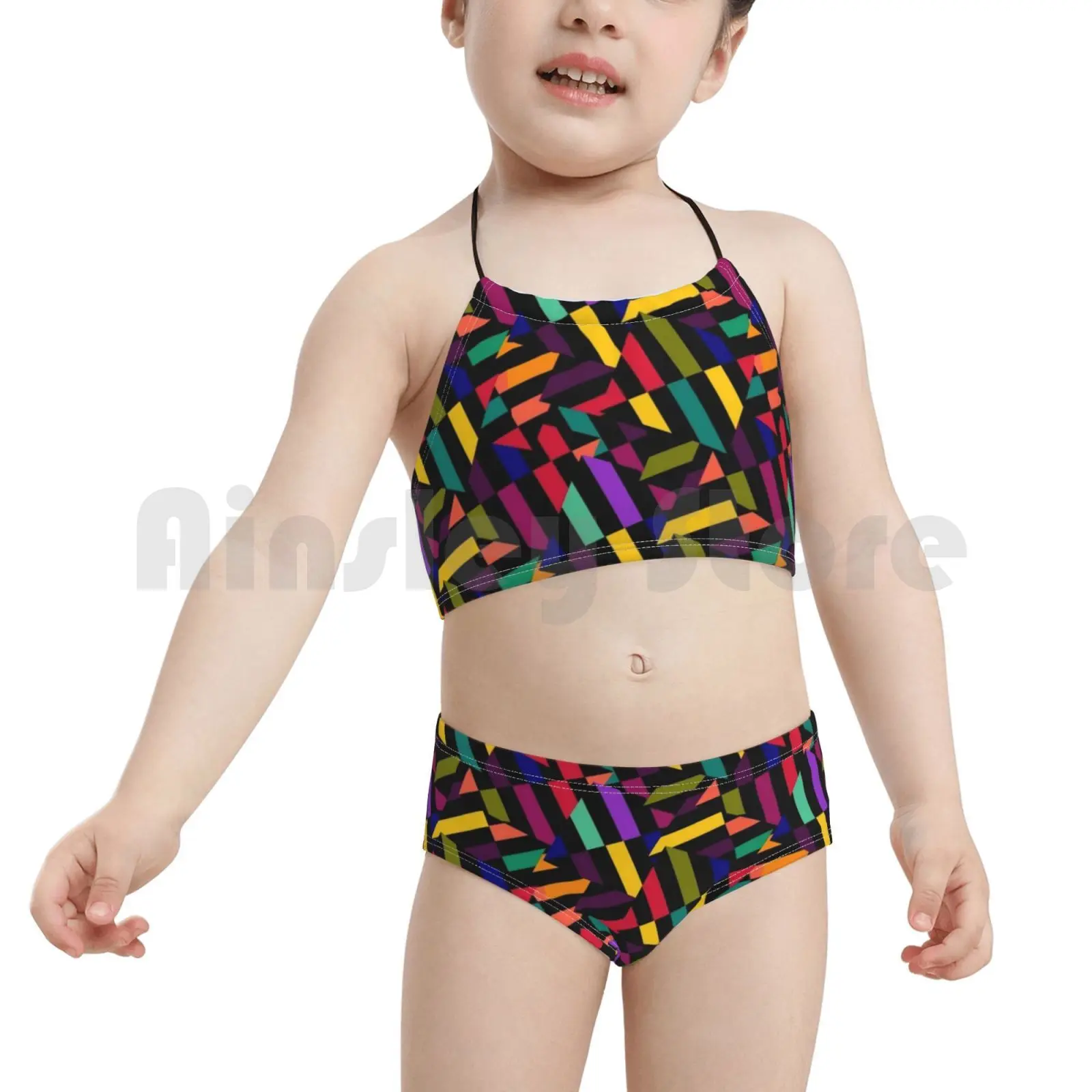 

Dark & Colourful Swimsuit Bikini Padded High Waist Colorful Geometric Design Colorful Geometric Colorful Geometric Colorful