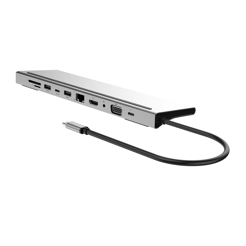 

11 in 1 USB Type C Hub Adapter Laptop Docking Station HDMI VGA RJ45 PD for HP Surface Compatible for Thunderbolt