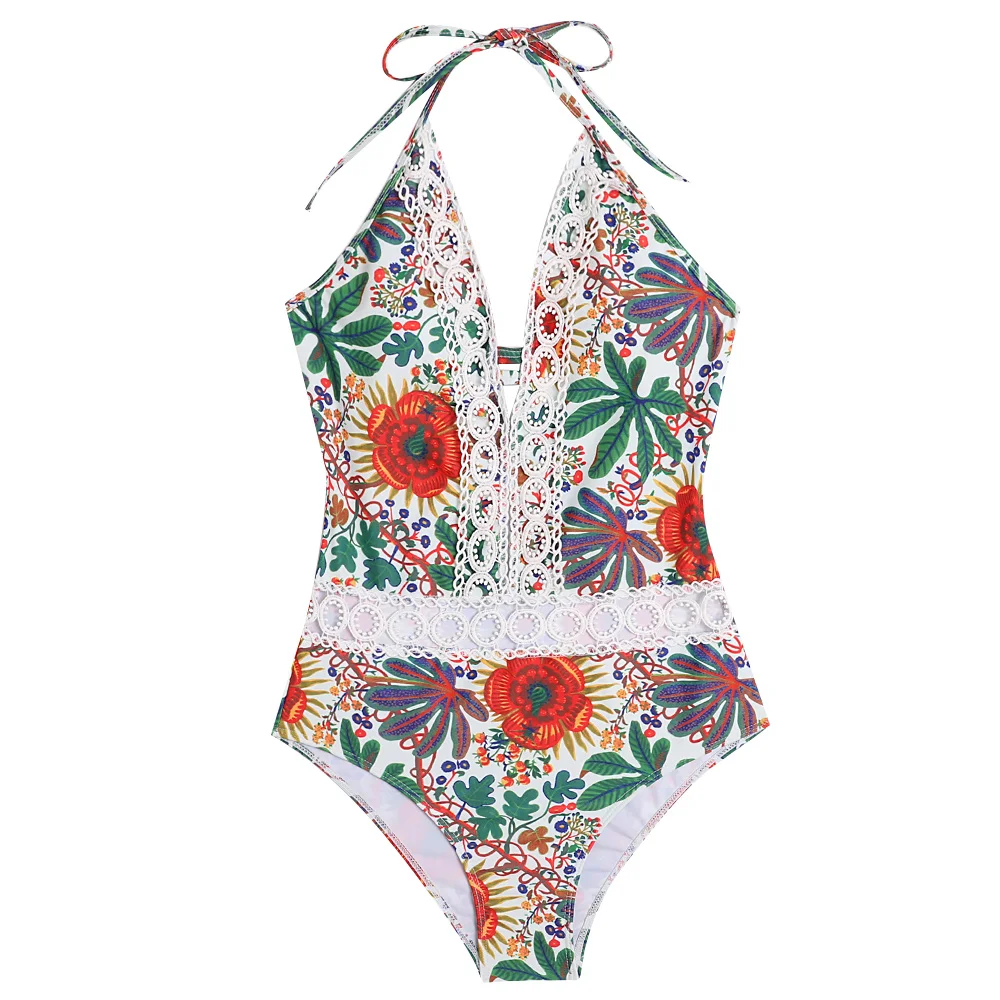 Новинка 2020 летний Цельный купальник женский сексуальный с открытой спиной