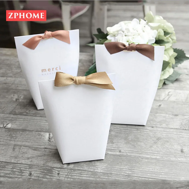 50 шт. чистая крафт бумага белая черная Свадебная сумка для конфет Подарочная